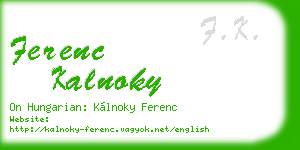 ferenc kalnoky business card