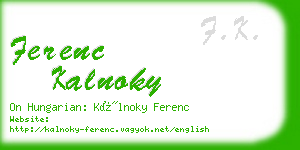 ferenc kalnoky business card